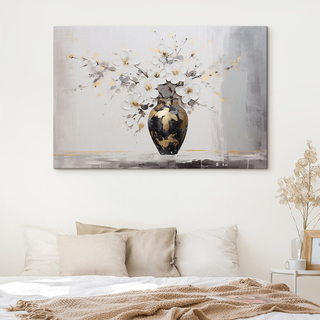 Painting of flowers in a vase Painting of flowers in a vase