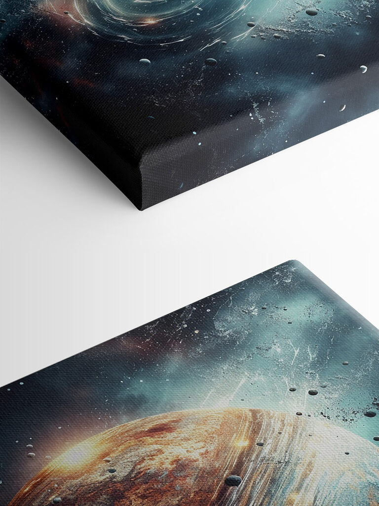 Planet in space with stars and planets Planet in space with stars and planets