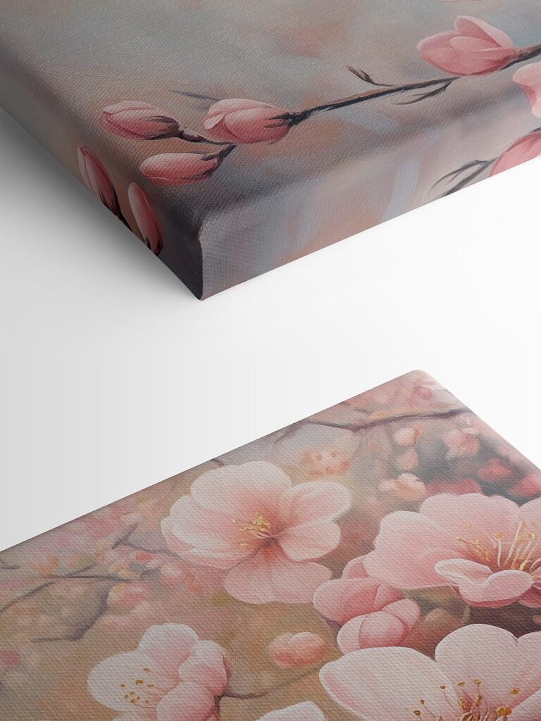 Painting of pink flowers