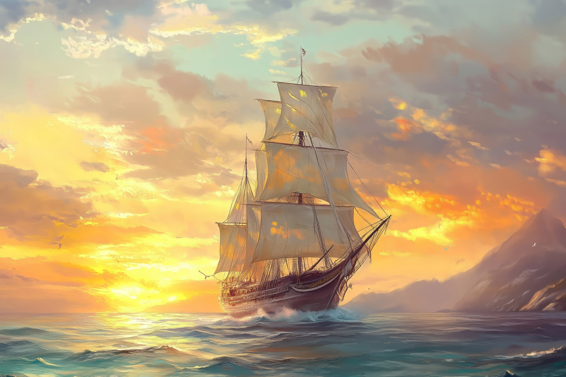 Ship in the ocean