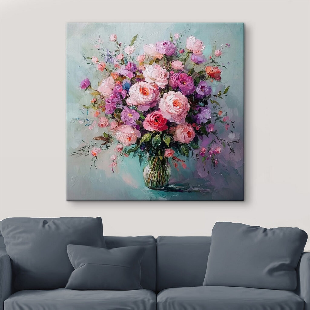 Painting of flowers in a vase Painting of flowers in a vase