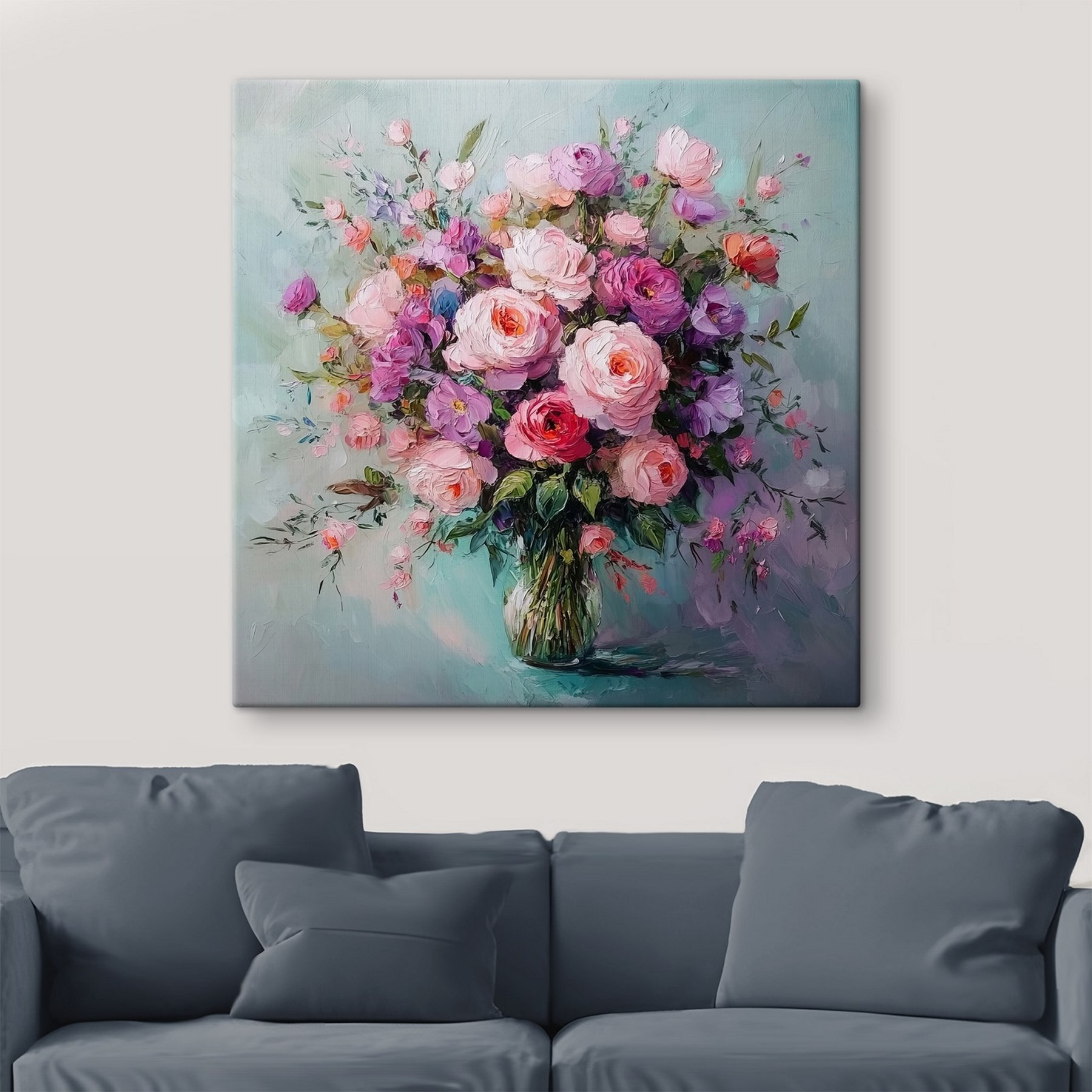 Painting of flowers in a vase Painting of flowers in a vase