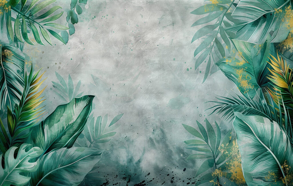 Wall with green leaves