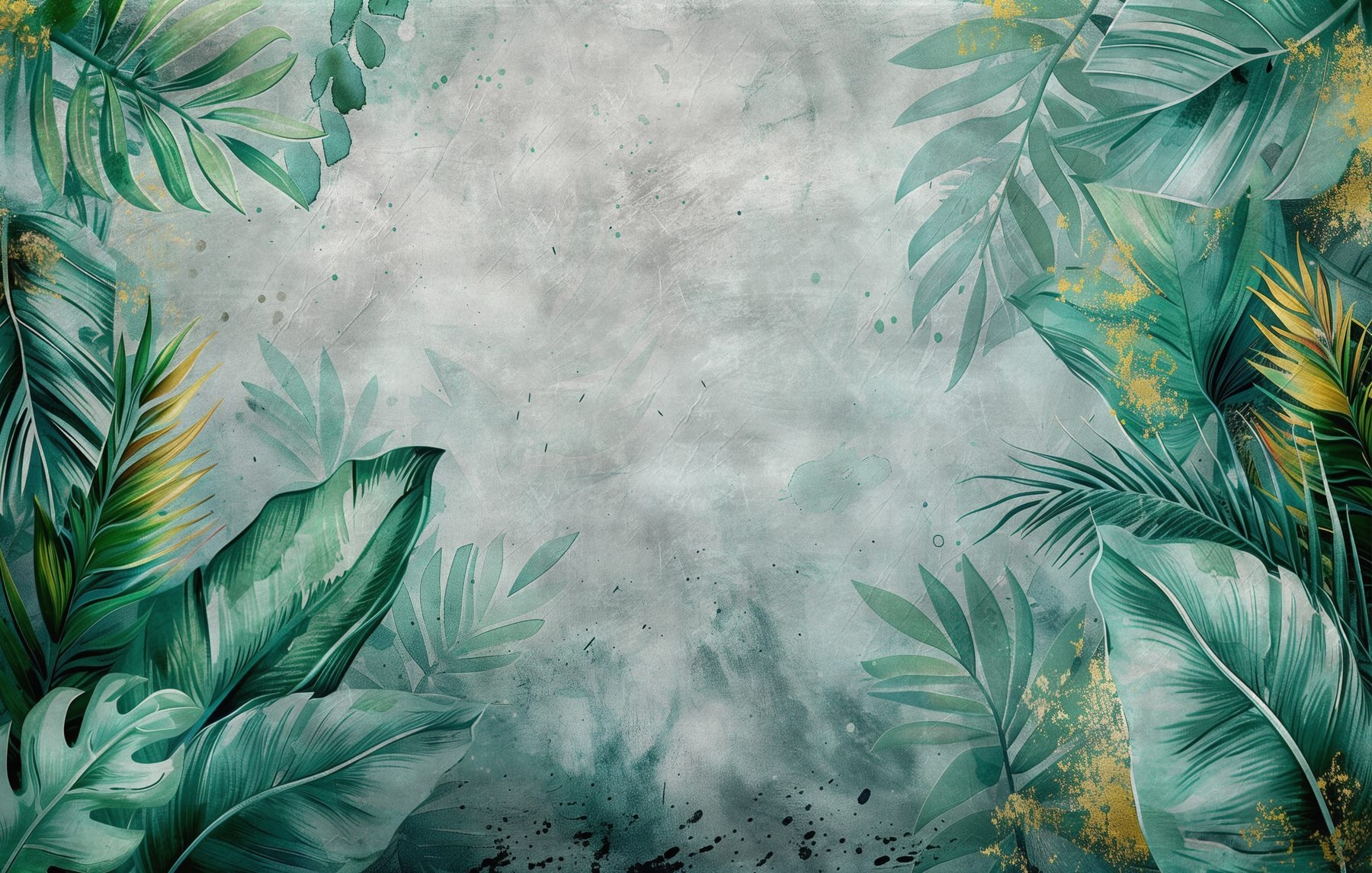 Wall with green leaves