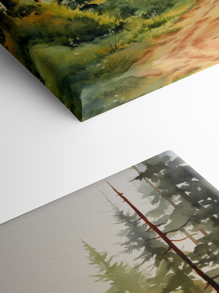 Watercolor painting of a forest Watercolor painting of a forest