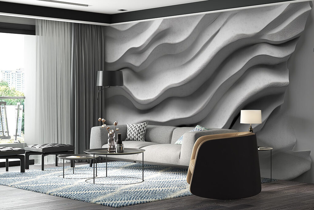 White surface with wavy lines