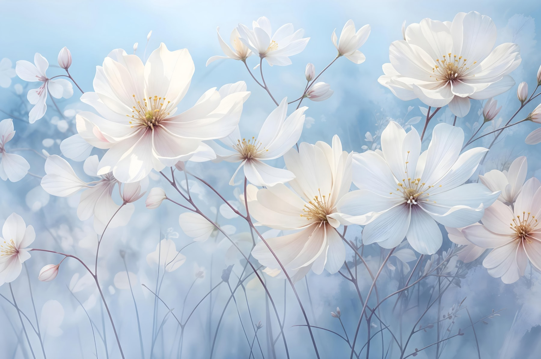 Group of white flowers Group of white flowers