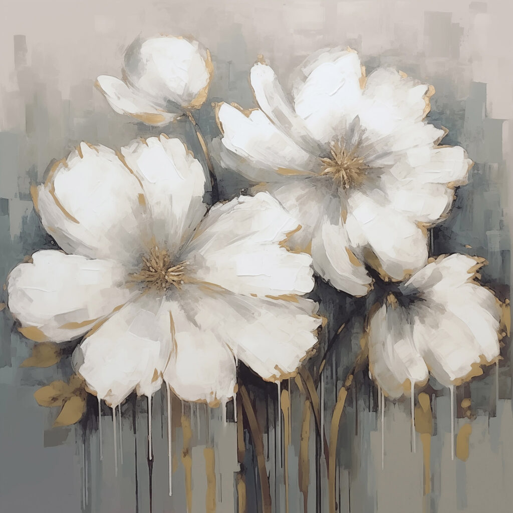 Painting of white flowers