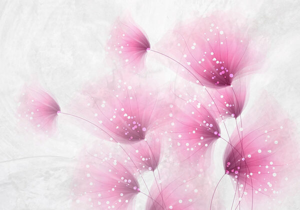 Pink flowers with white dots
