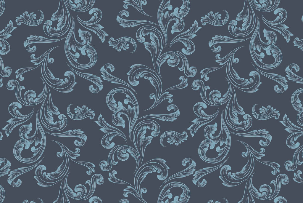 Pattern of swirls on a blue background