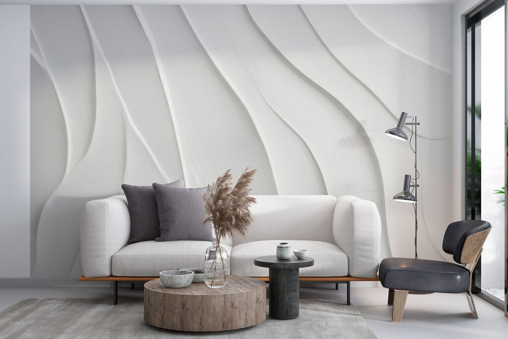 White surface with wavy lines