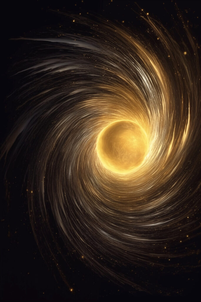 Yellow circle in space