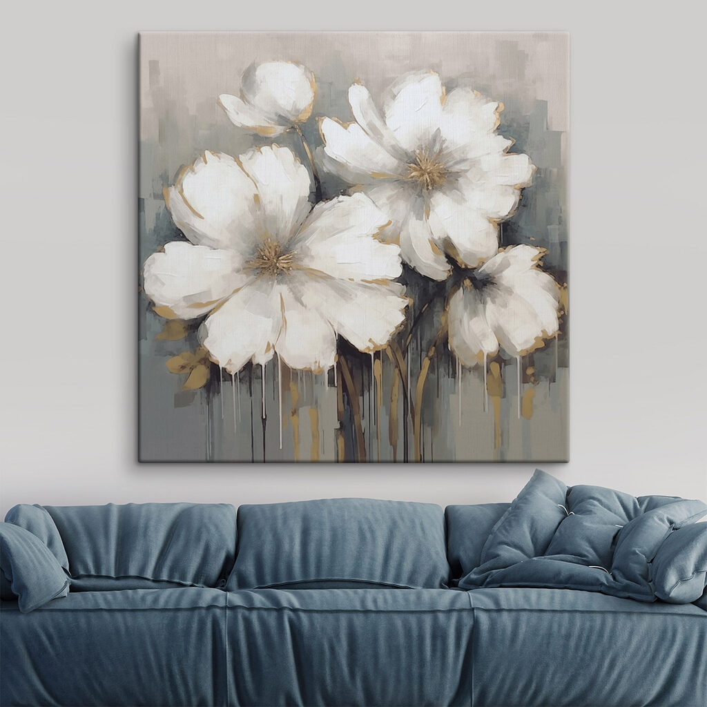 Painting of white flowers