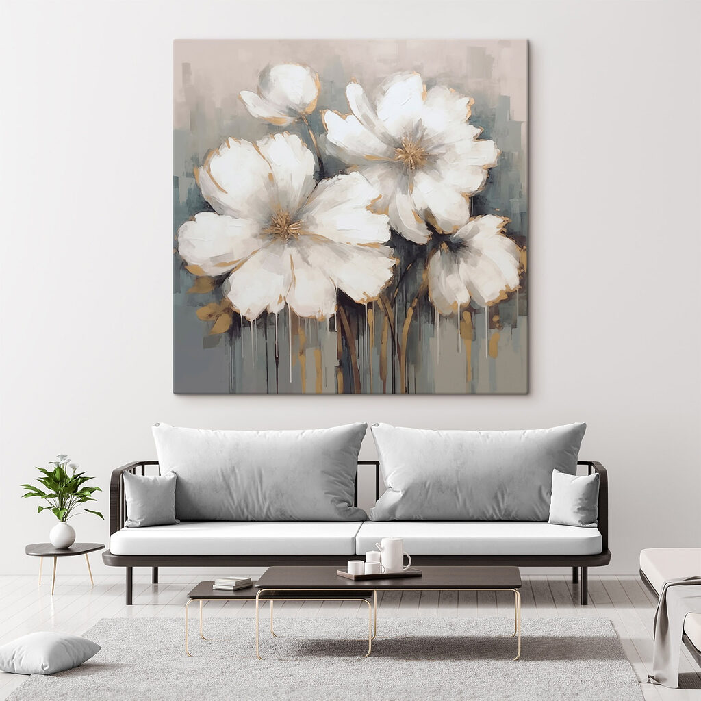 Painting of white flowers