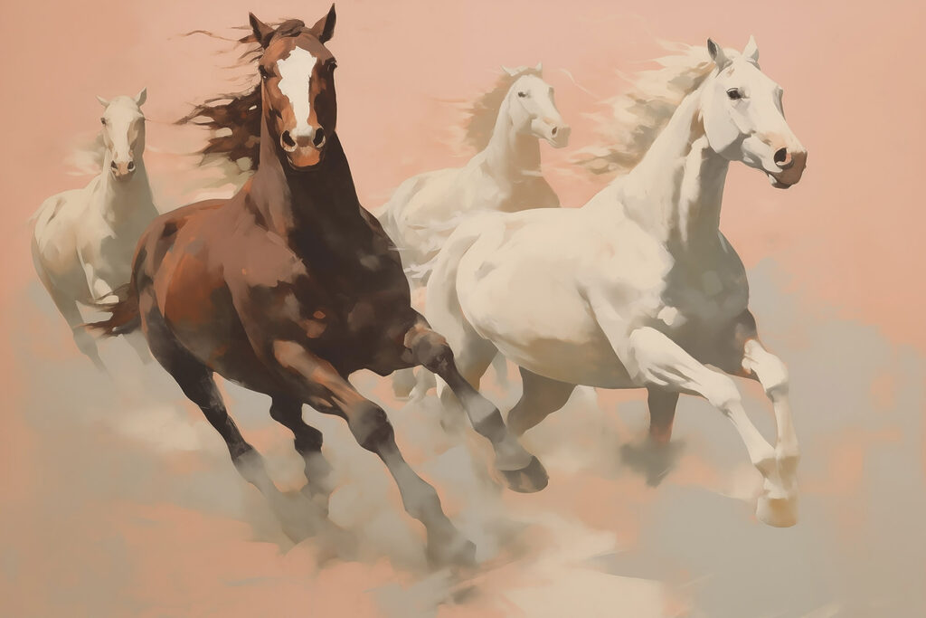 Group of horses running Group of horses running