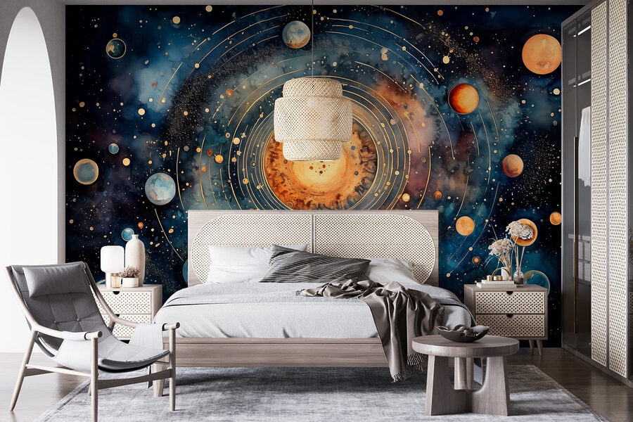 Malowanie planet w przestrzeni kosmicznej