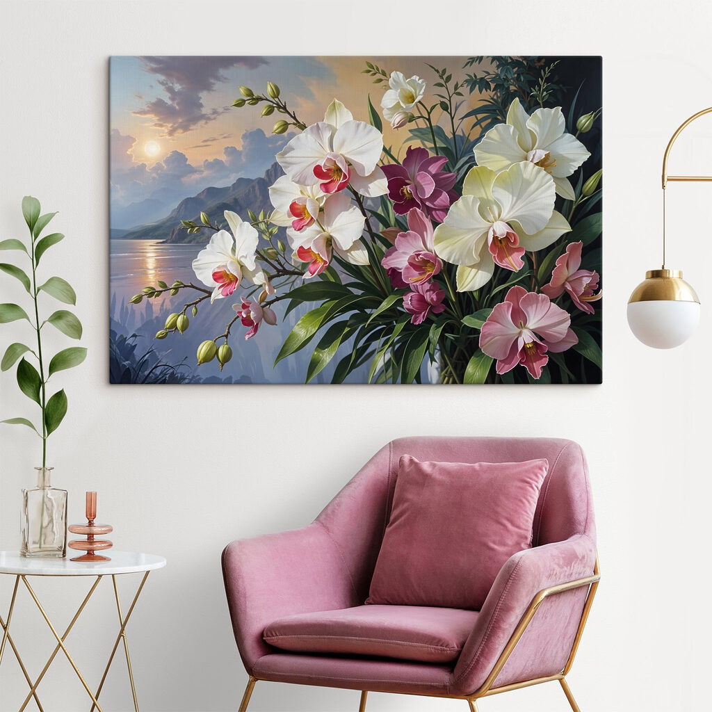 Painting of flowers in a vase