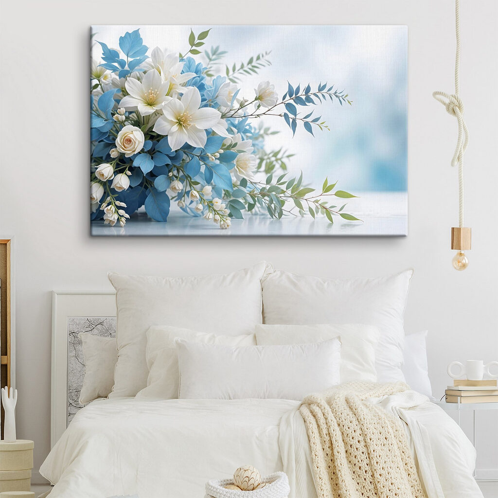 Bouquet of white and blue flowers Bouquet of white and blue flowers