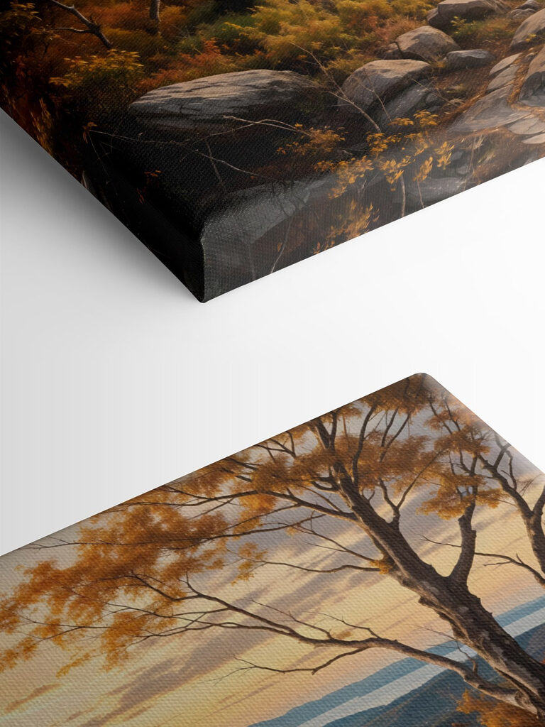 Path through a valley with trees and a river