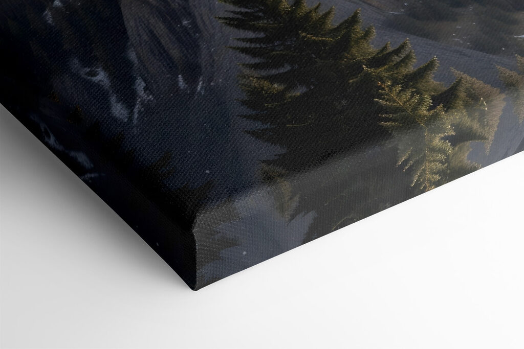 Snowy mountain with trees