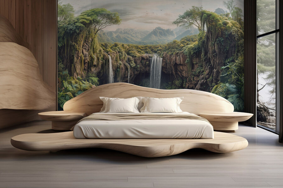 Wall murals Waterfall in a forest