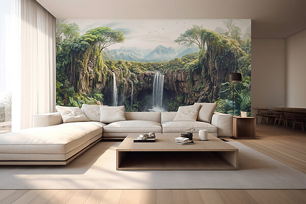 Wall murals Waterfall in a forest Wall murals Waterfall in a forest