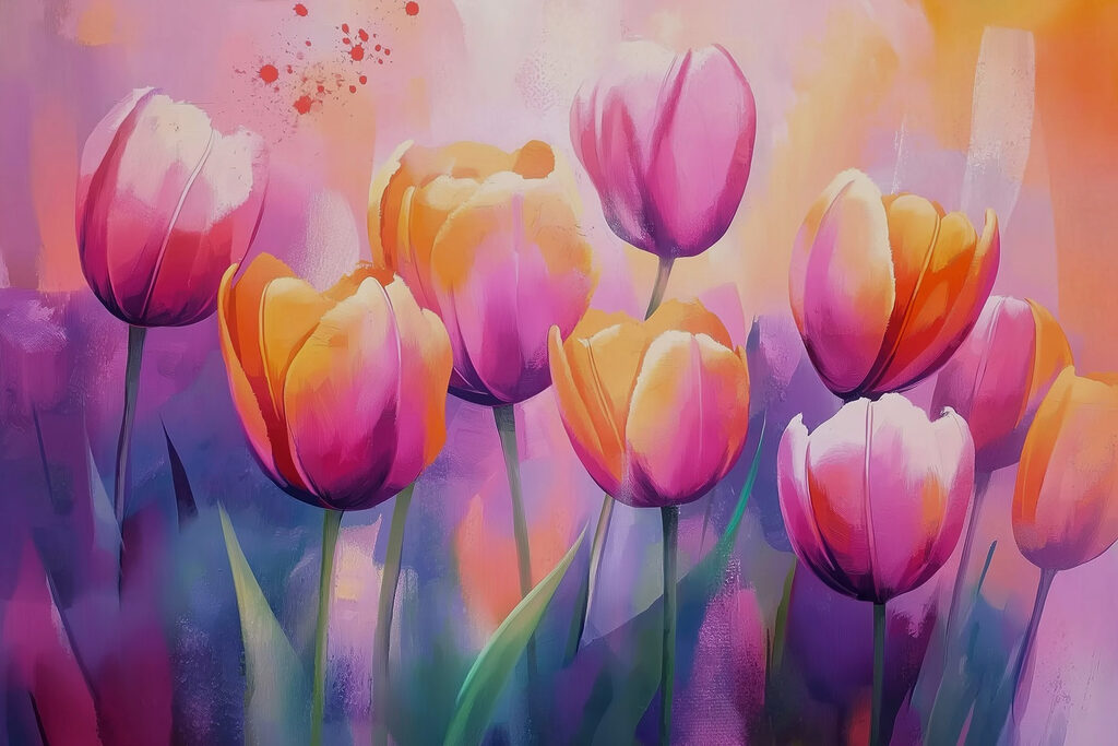 Painting of tulips
