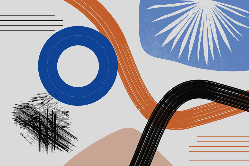 Kolorowa grafika z liniami i okręgami Kolorowa grafika z liniami i okręgami