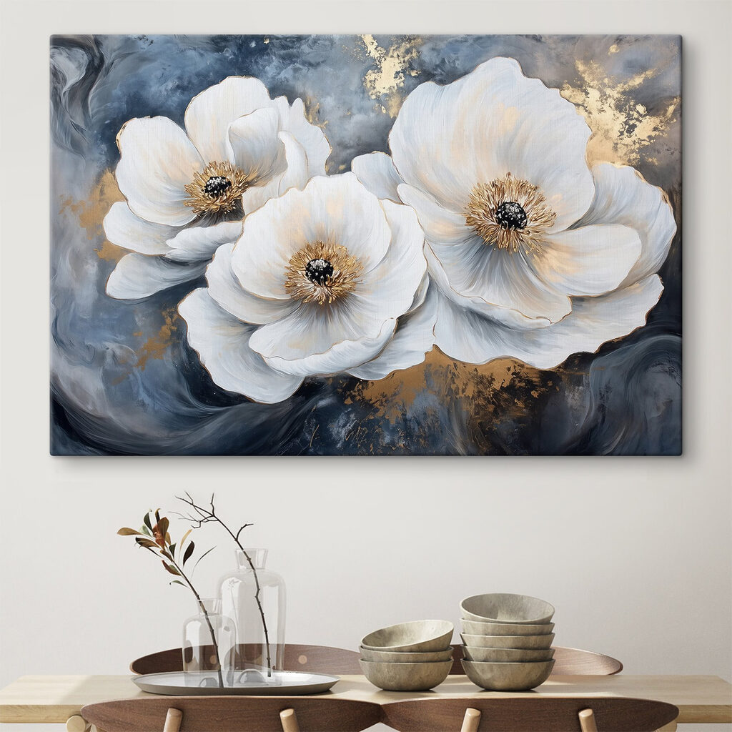 Painting of white flowers