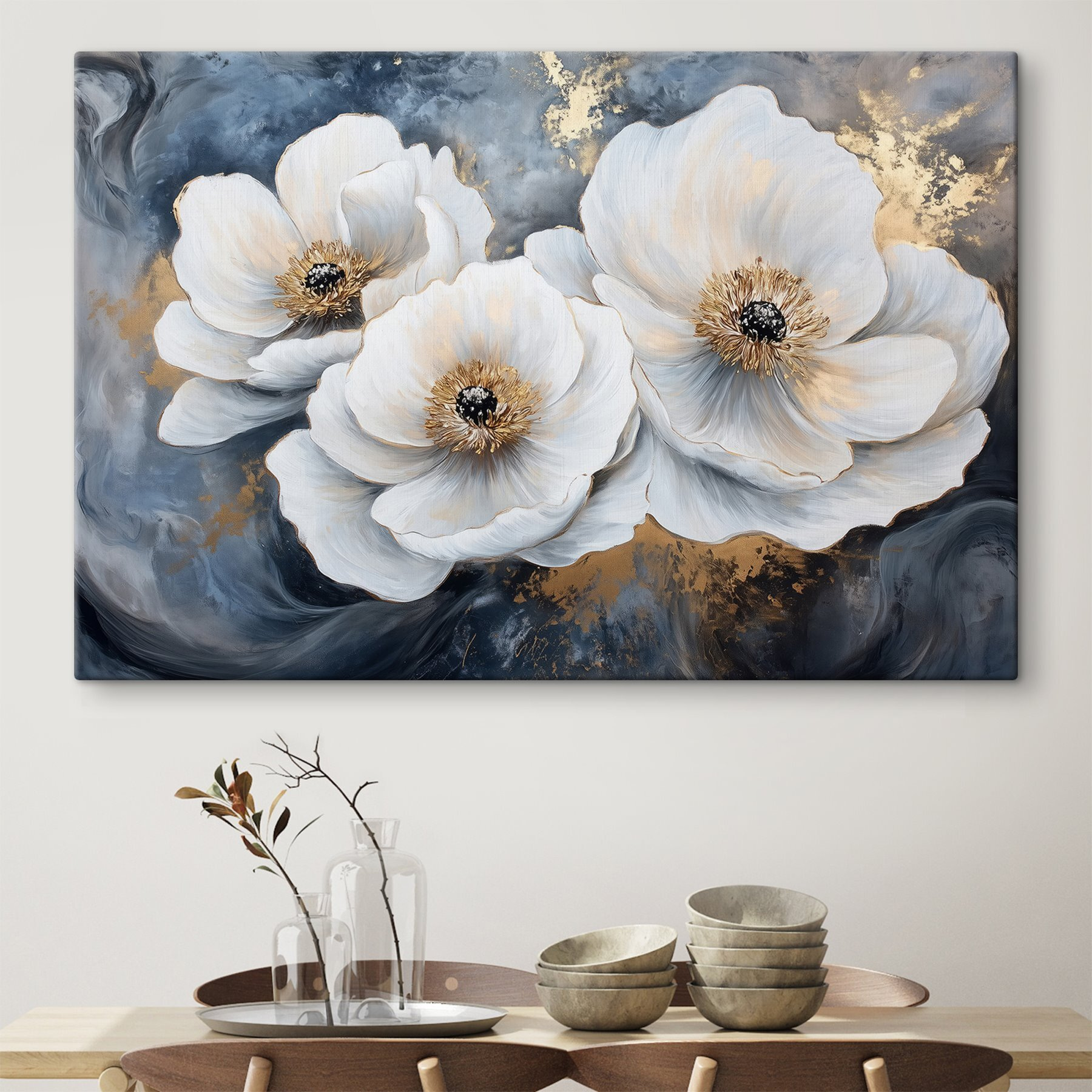 Painting of white flowers
