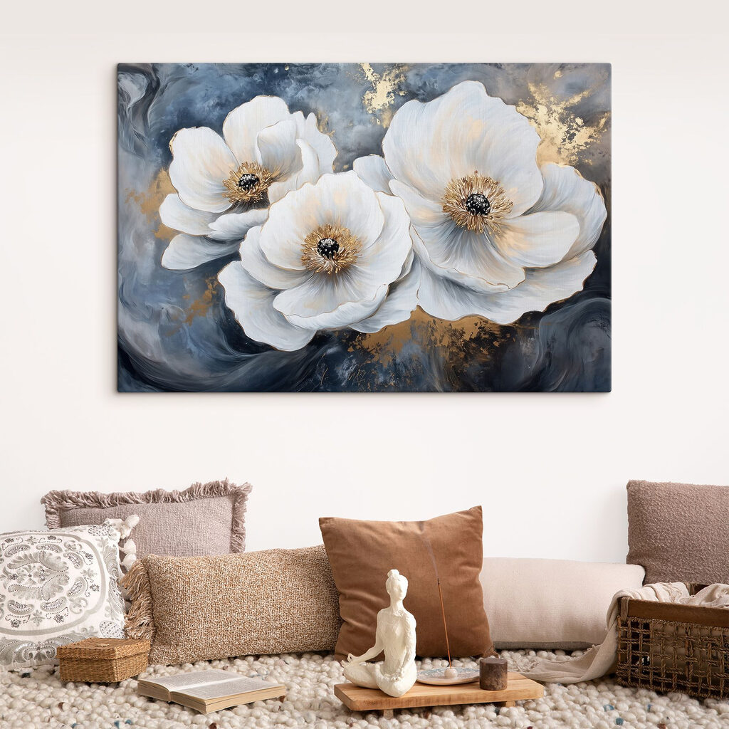 Painting of white flowers