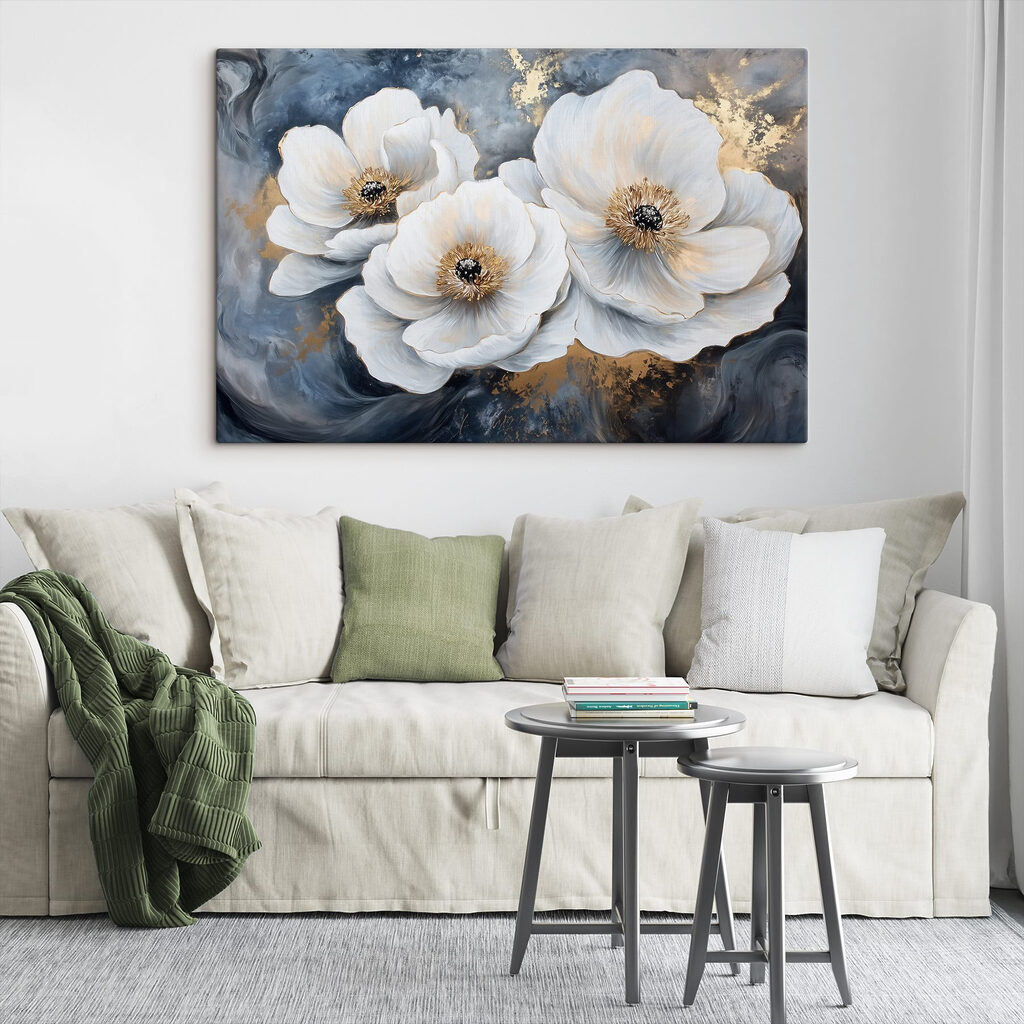Painting of white flowers