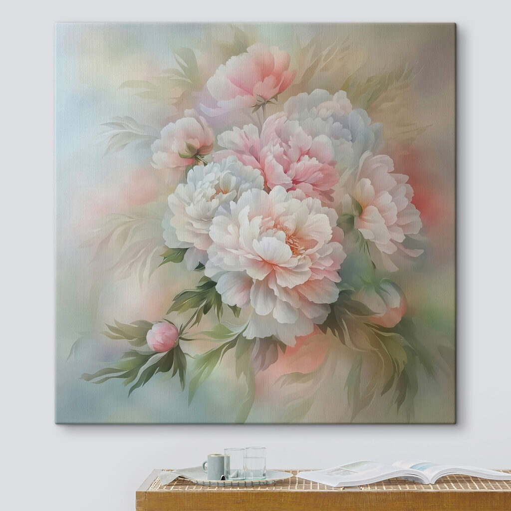 Painting of flowers on a white background