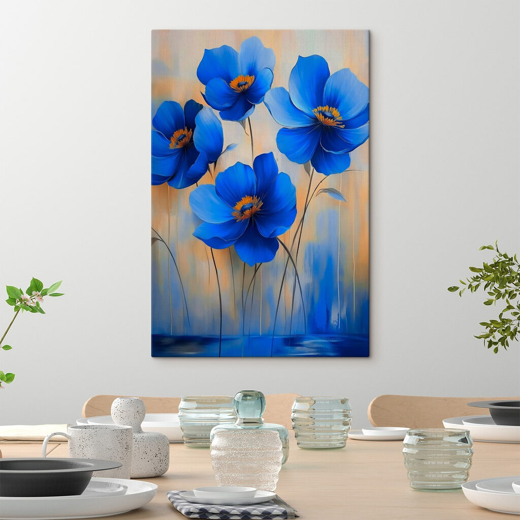Painting of blue flowers