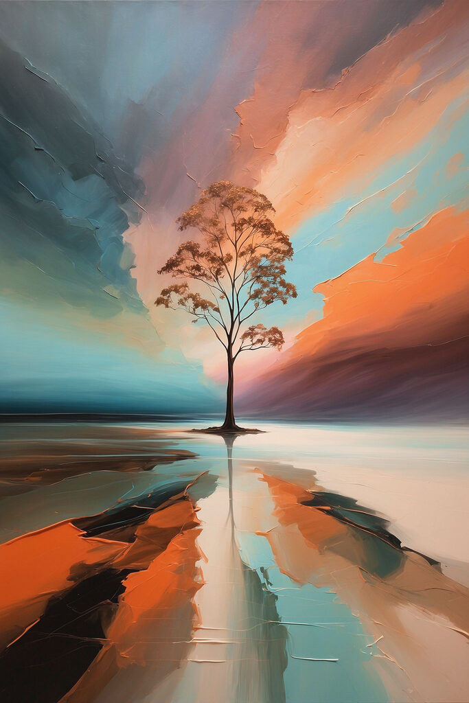 Tree in the middle of a lake Tree in the middle of a lake