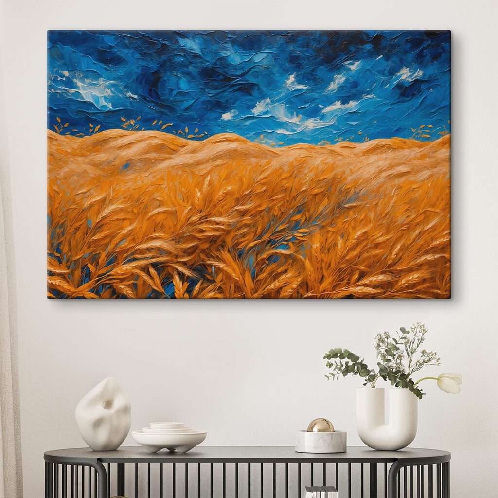 Painting of a field of wheat Painting of a field of wheat