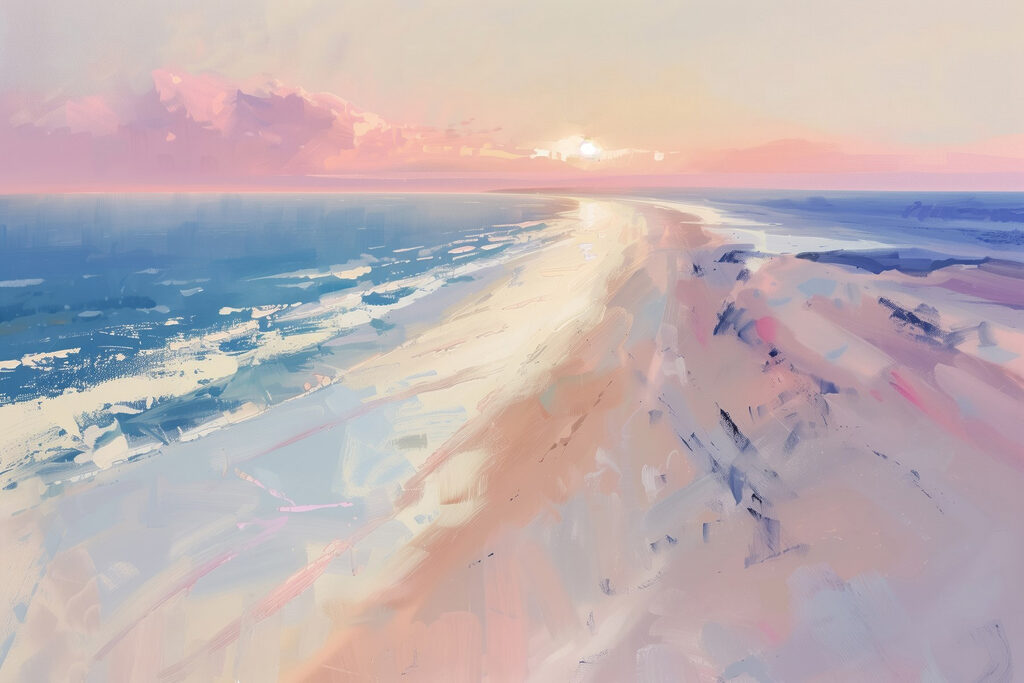 Beach with a sunset
