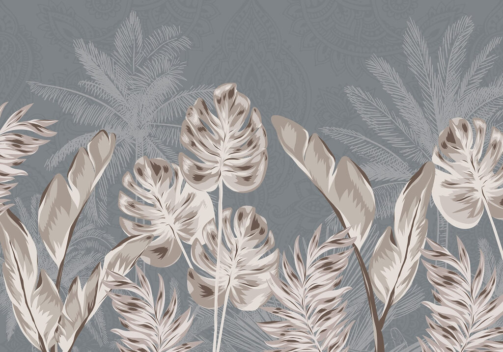 Elegancki botaniczny wzór w delikatnych odcieniach Elegancki botaniczny wzór w delikatnych odcieniach