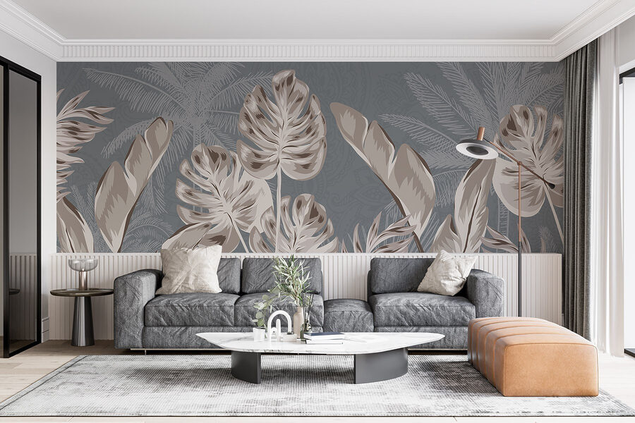 Elegancki botaniczny wzór w delikatnych odcieniach