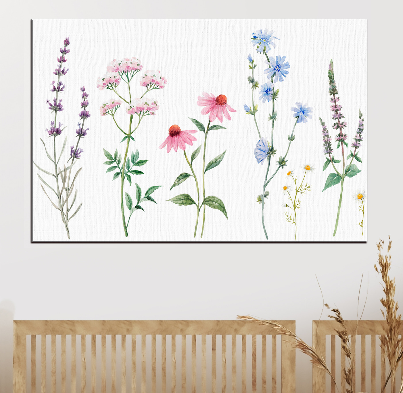 Group of flowers on a white background