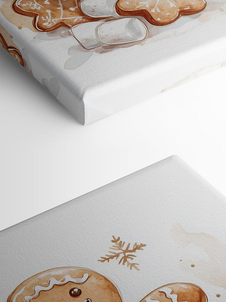 Gingerbread man in a mug of hot chocolate