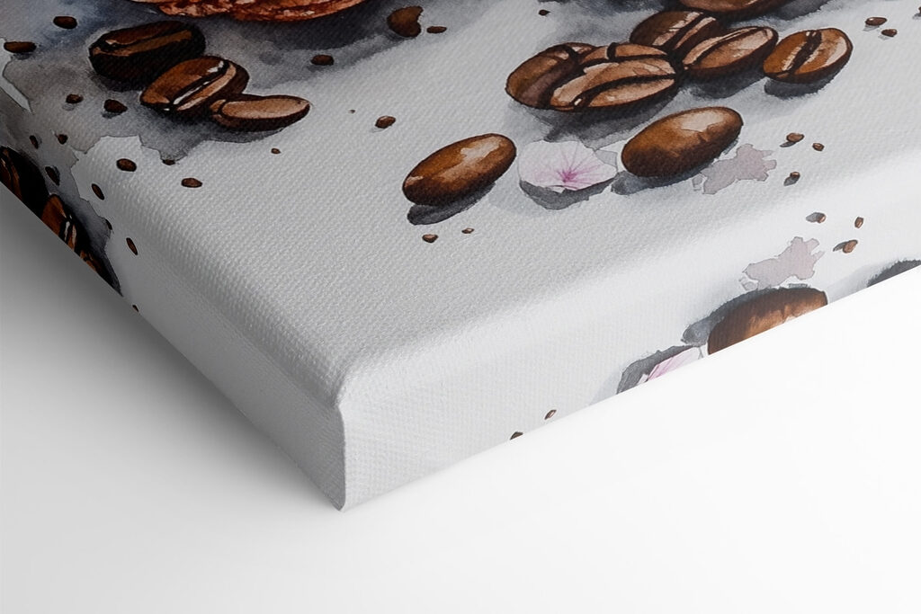 Watercolor painting of a cup of coffee and cookies