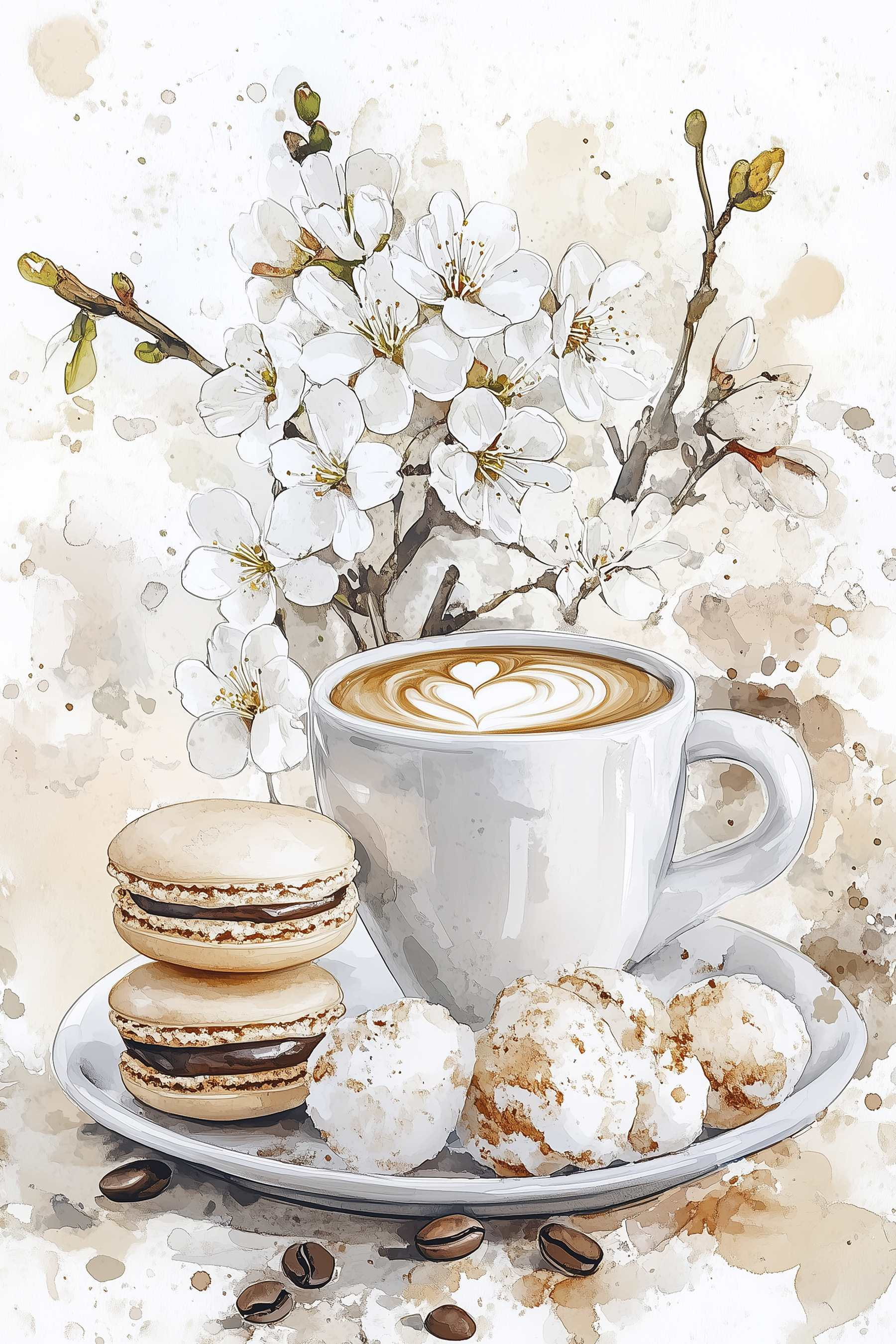 Cup of coffee and cookies