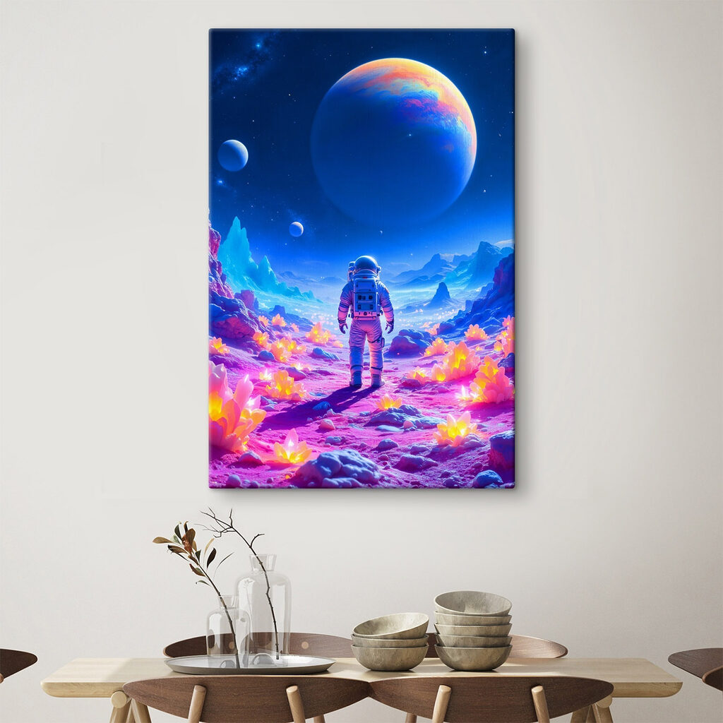 Astronaut walking on a desert