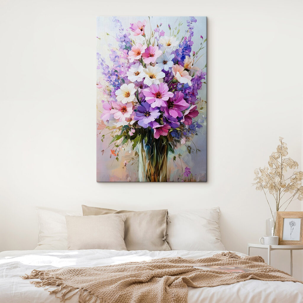 Painting of flowers in a vase Painting of flowers in a vase