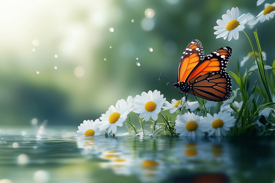 Motyl na kwiatku