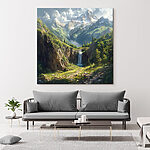 Obraz Wodospad w górach