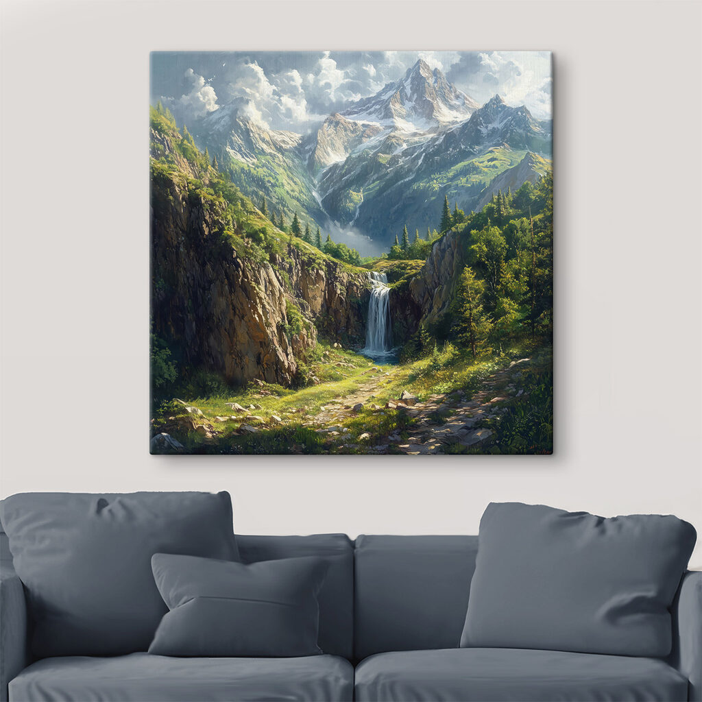 Waterfall in a mountain Waterfall in a mountain