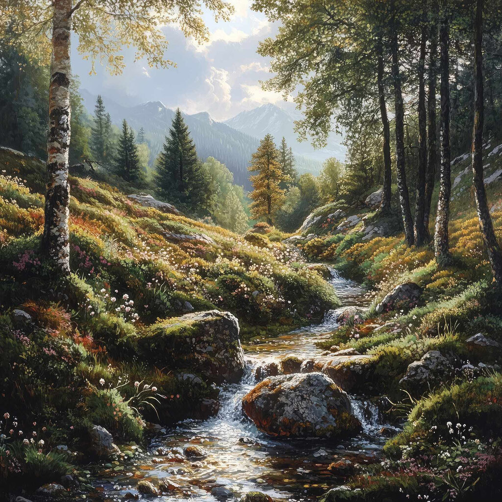 Stream running through a forest