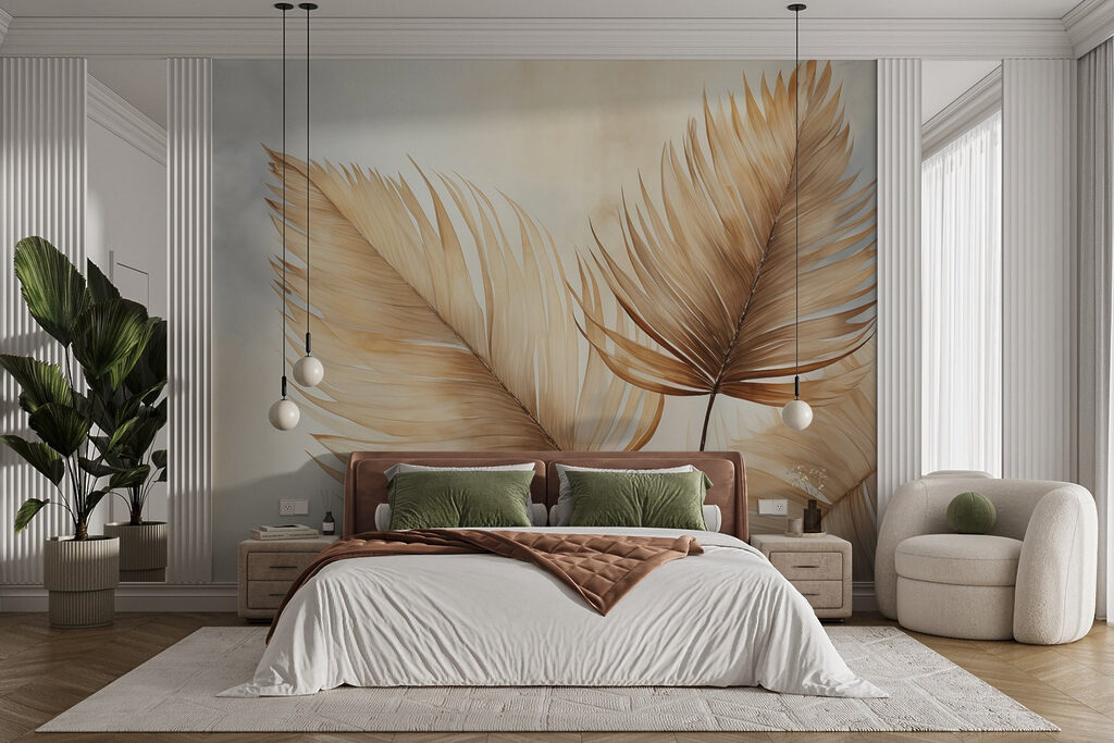 Delicate leaves in soft hues